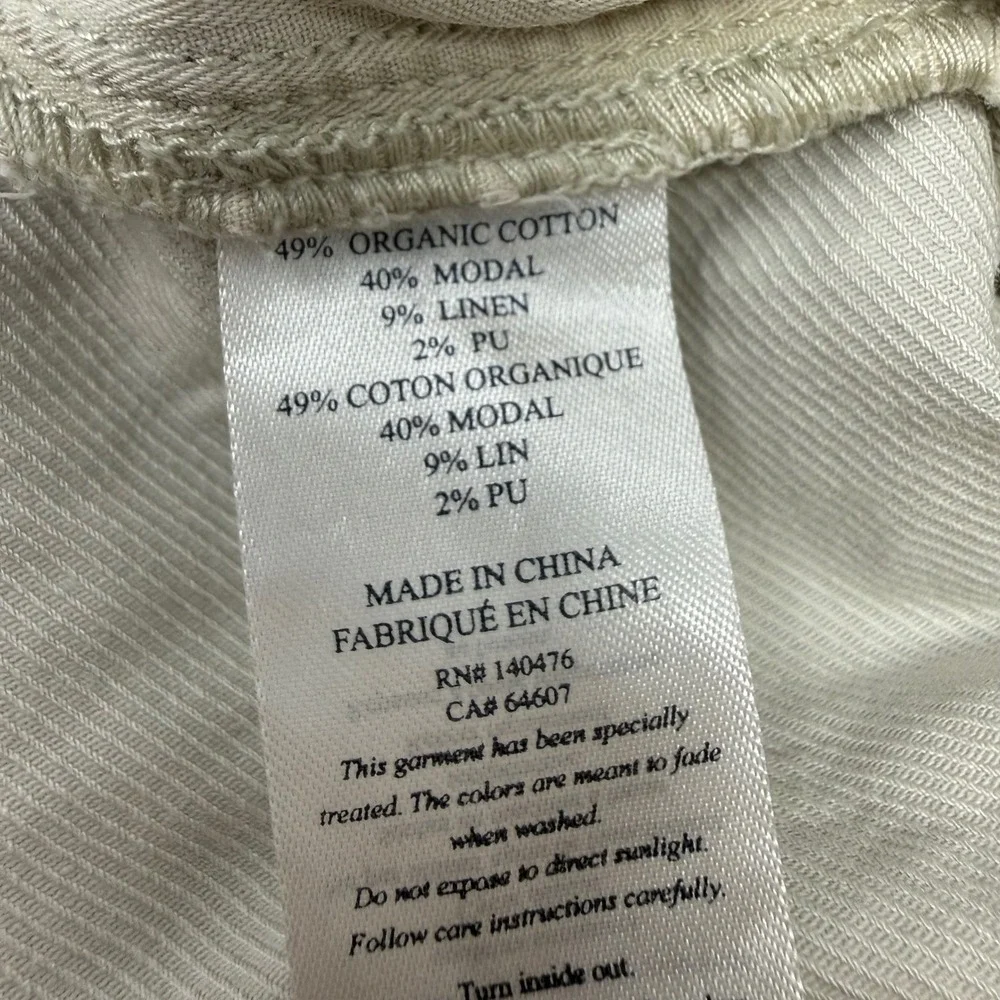 Faherty Mens XS All Day Shorts Cream Organic Cotton Linen Blend Drawstring